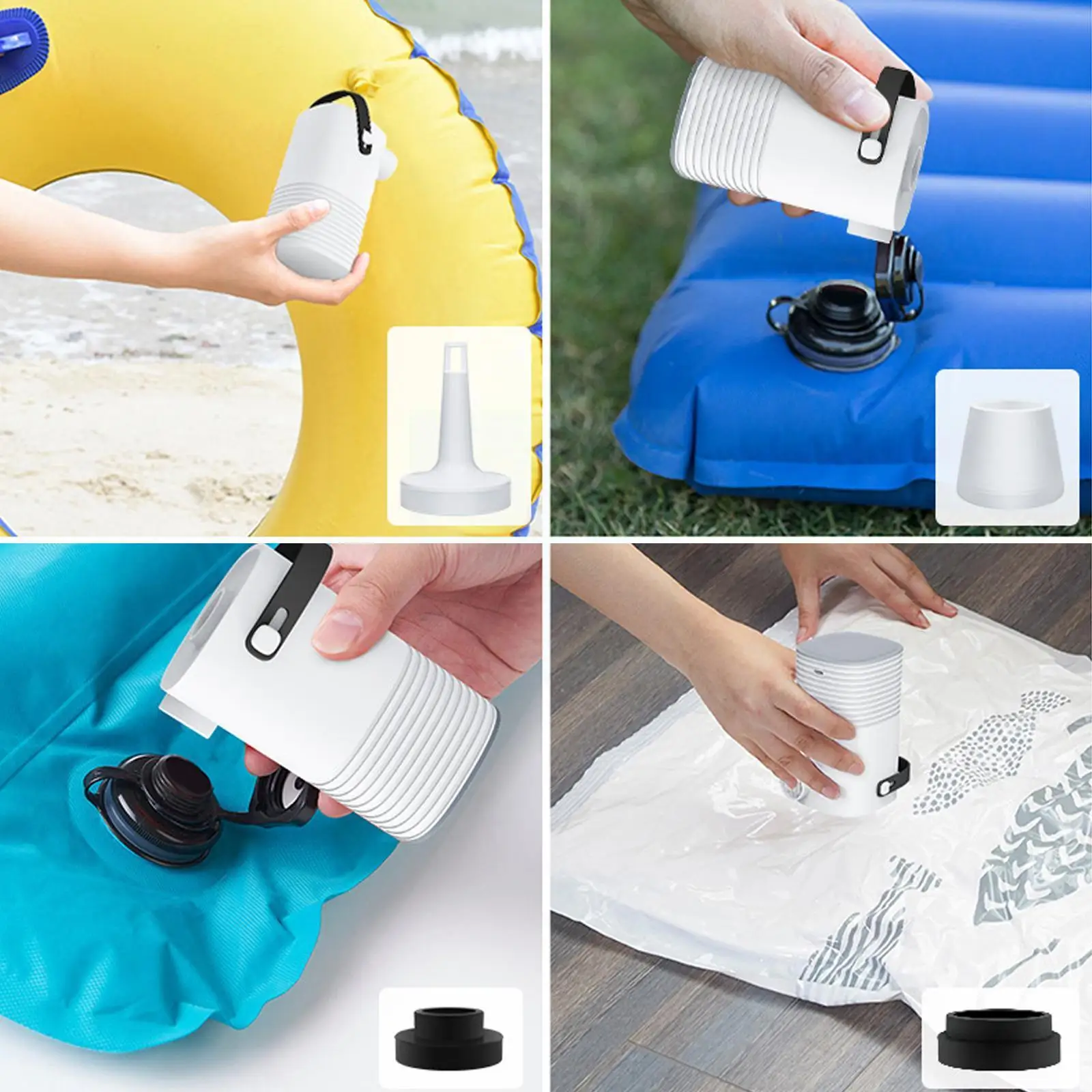 

Электрический воздушный насос для надувных матрасов, 14000 В постоянного тока, быстрая надувка/дефляция, насос с фсветильник для кемпинга, зар...