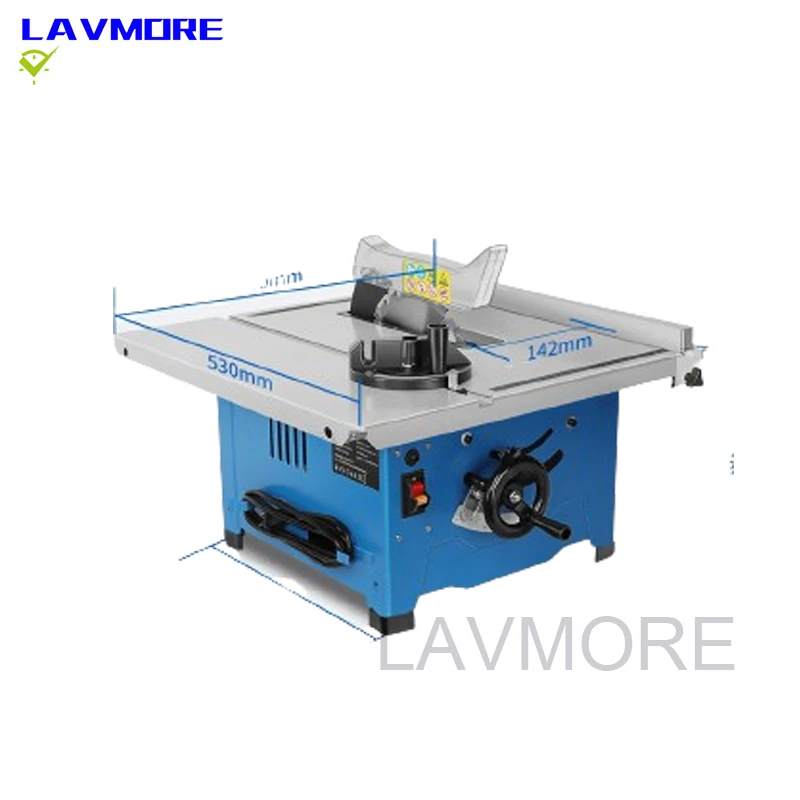 Настольная пила 210 мм 8 дюймов для резки дерева без пыли с удлинительным столом