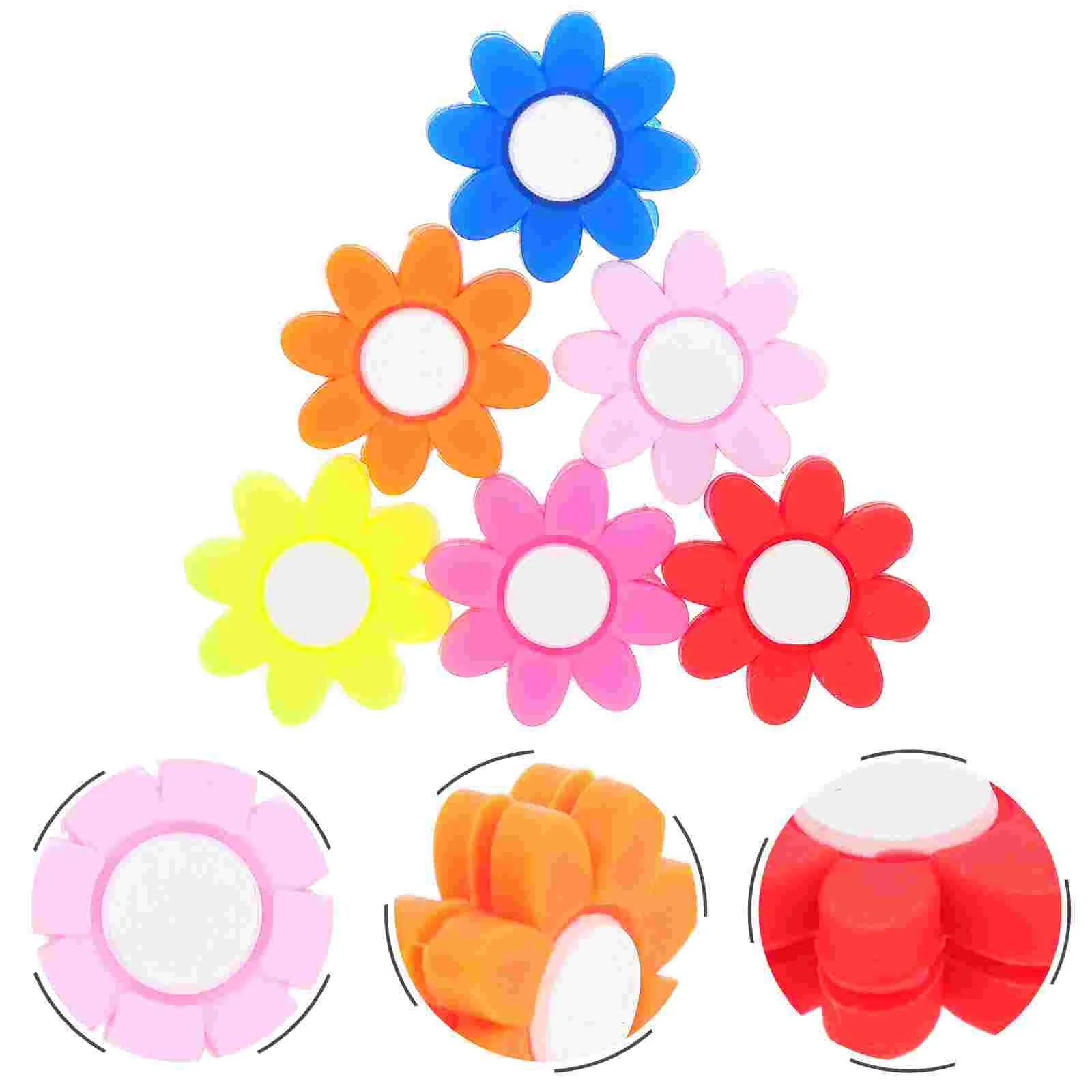 

6 Pcs Flower Shock Absorber Small Tennis Dampener Silicone Shocking Imported Japanese Material Accessories
