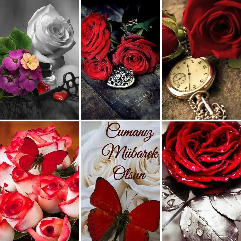 

5D DIY Diamond Painting Rhinestone The RED ROSE Picture Full Diamond Embroidery Whispers of Passion Mosaic Cross Stitch Kit