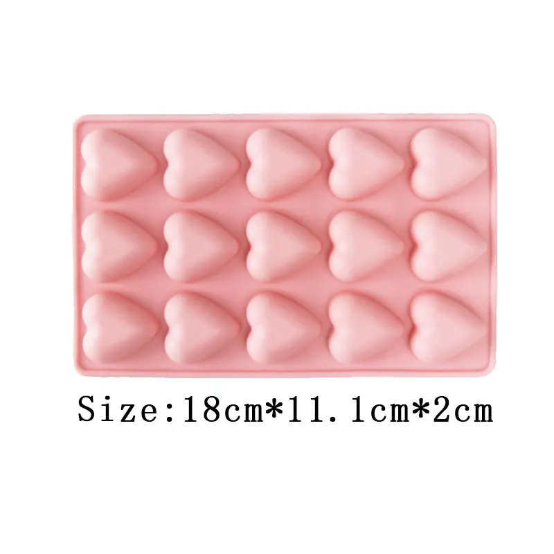 

Силиконовая форма для выпечки с 15 полостями, сделай сам, сердце, набор для приготовления шоколадного льда, декор для торта, подарок на день Святого Валентина, форма для мыла, свечи