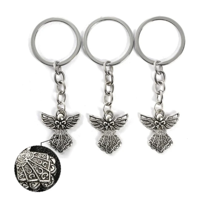 

50 шт./набор, серебряный брелок с подвеской в виде ангела