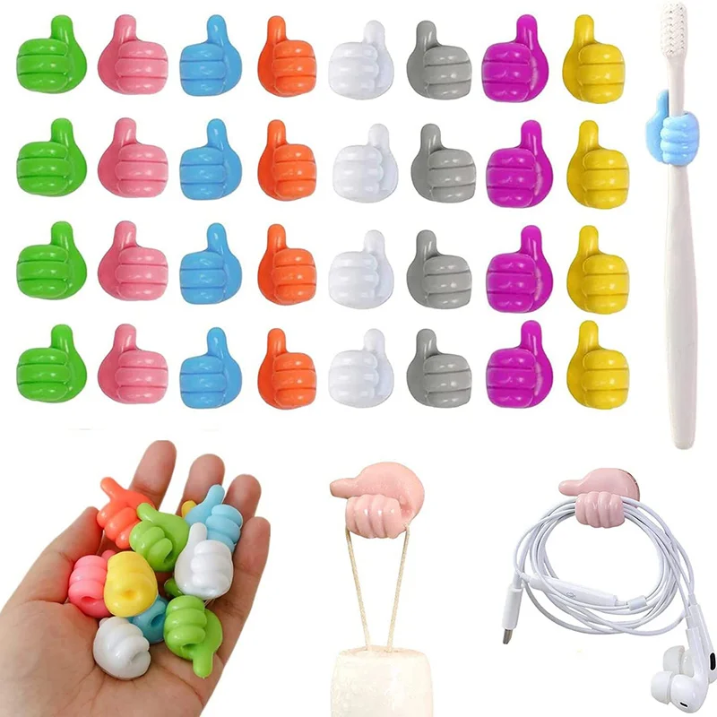 

Hook Hooks 5/10pcs Silicone Cable Wall Clip Storage Multifunctional For Thumb Key Hooks Silicone Thumb Home Wall Self Adhesive
