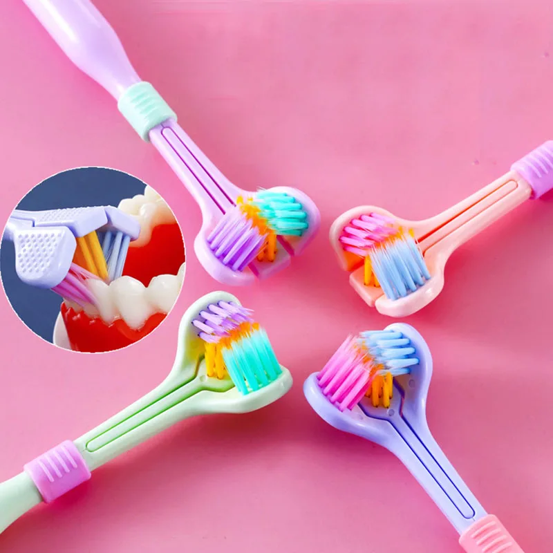 

Three Sided Soft Hair Tooth Toothbrush Ultra Fine Soft Bristle Adult Toothbrush