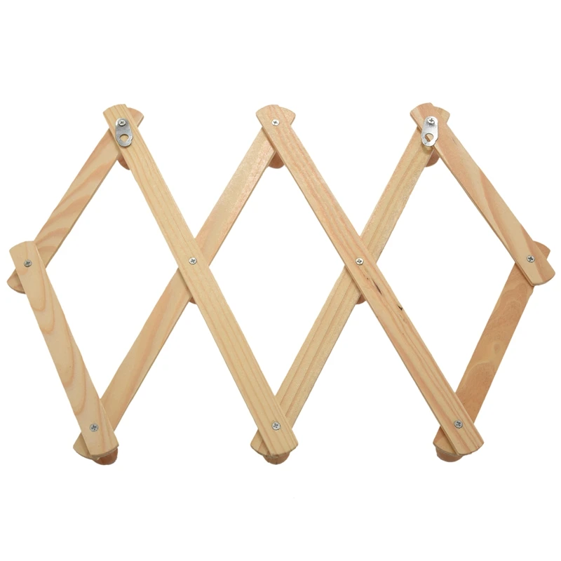 

Best Accordion Wall Hanger 10 Hooks Pack Of 2 Natural Wood Wall Mounted Expandable Accordion Peg Coat Rack Hanger 2 Pack
