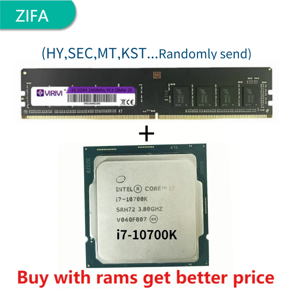 

DDR4 4G 2400Mhz with i7-10700K i7 10700K 3.8 GHz Eight-Core 16-Thread CPU Processor L2=2M L3=16M 125W LGA 1200
