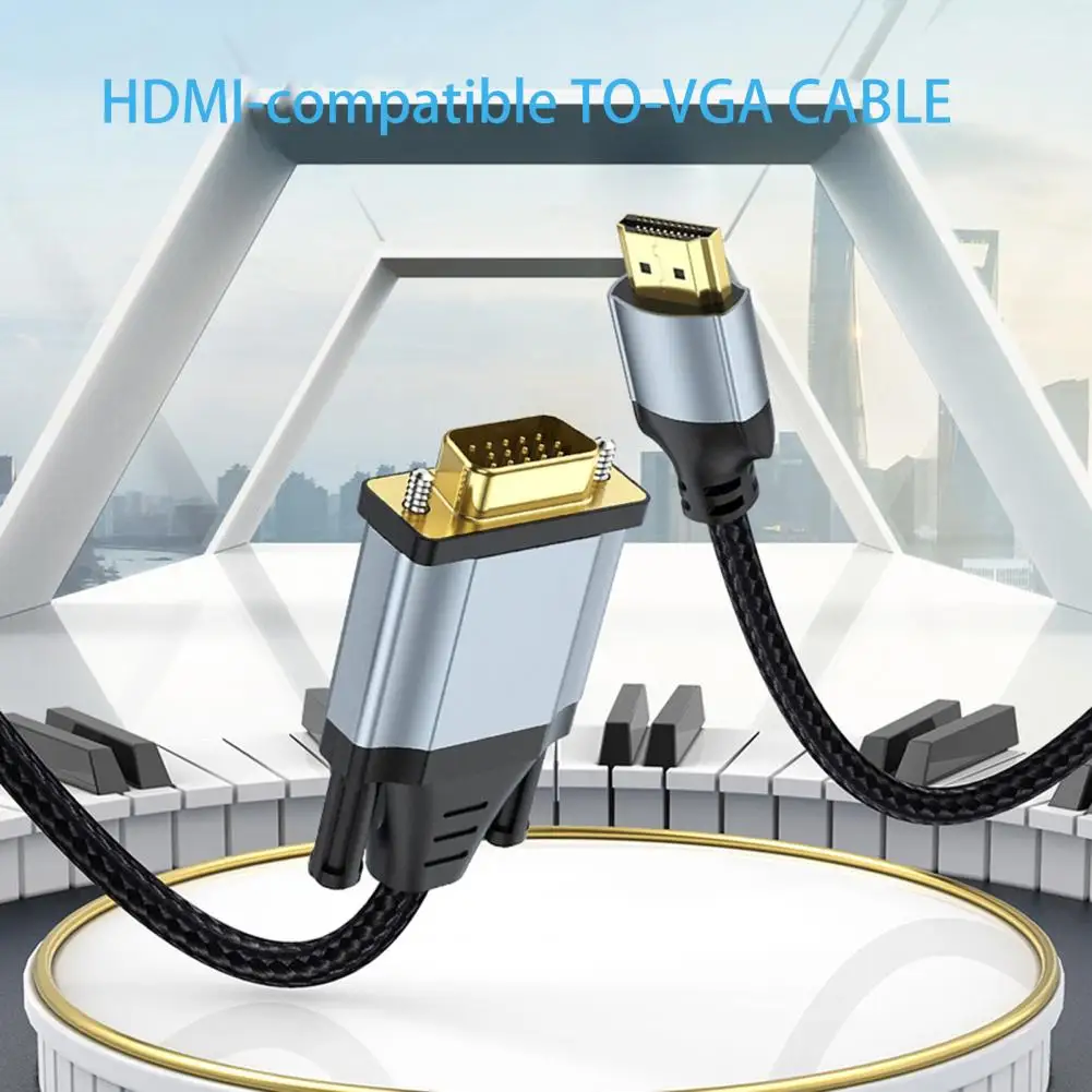 

Прочный видеокабель Plug Play с драйвером, HDMI-совместим с VGA, однонаправленный видеоконвертер, шнур для преобразования видео