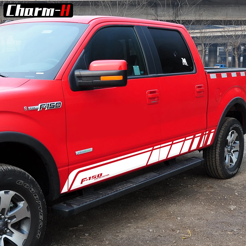 

2 шт. автомобильные полосатые наклейки с градиентом на дверь Ограниченная серия графические виниловые наклейки для Ford Raptor F150 SVT Ranger аксессуа...