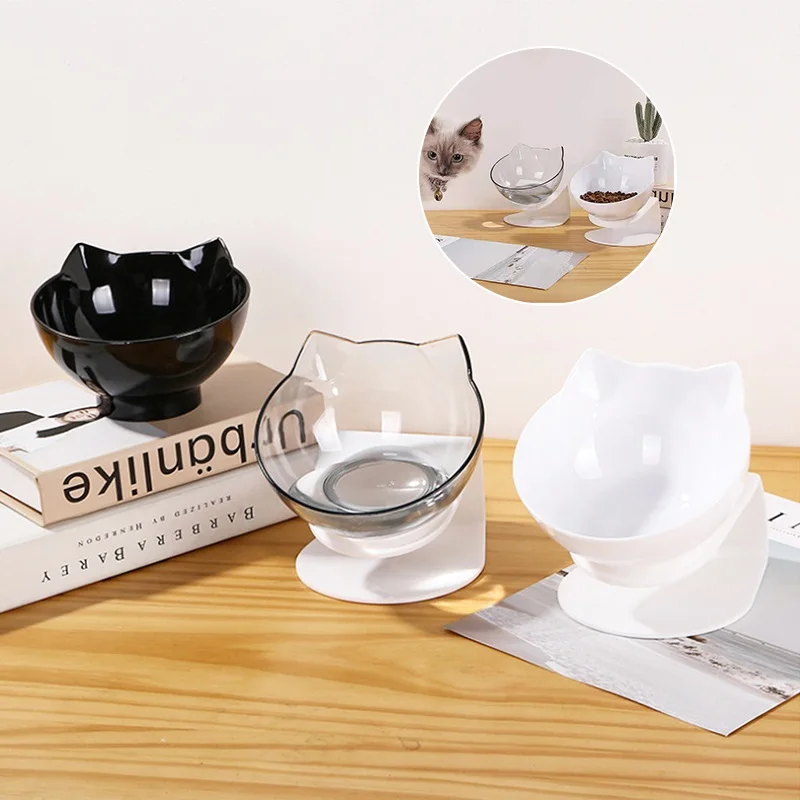 

Нескользящие миски для кошек, поднятая миска для кормления, прозрачная пластиковая миска для кормления домашних животных, кошек, собак, мис...