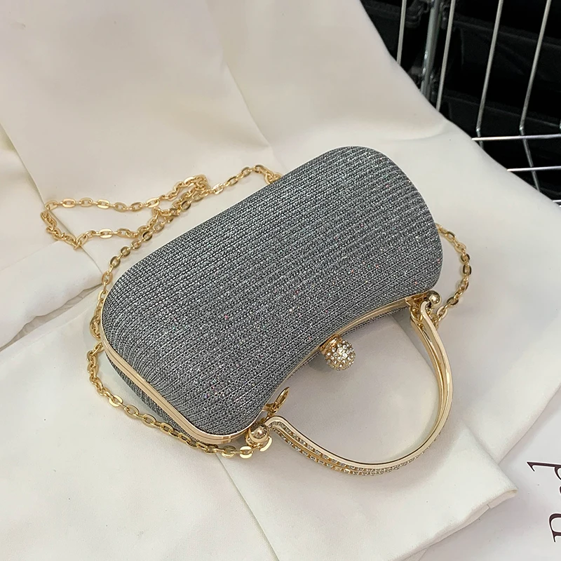 Stylish Dinner Women's Bag 2023 New Chain metal clip luxury design tote party shoulder crossbody bags Handbag for women purse