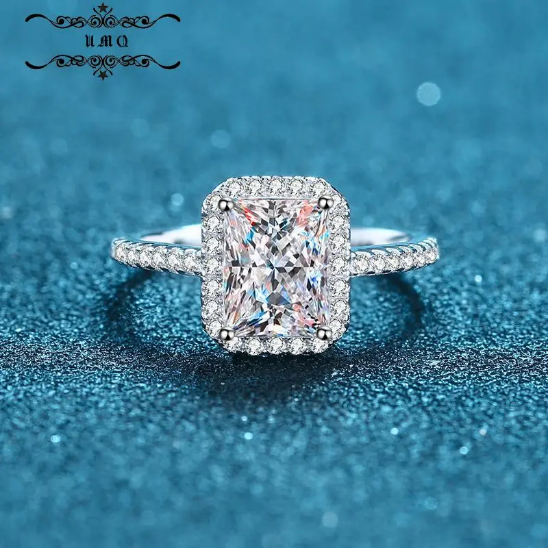 

Xdy925 Sterling Silver Ring Women's Sugar Micro Set Broken Diamond 1 Carat 2 Carat Four Claw Shaped Mosan Diamond Ring