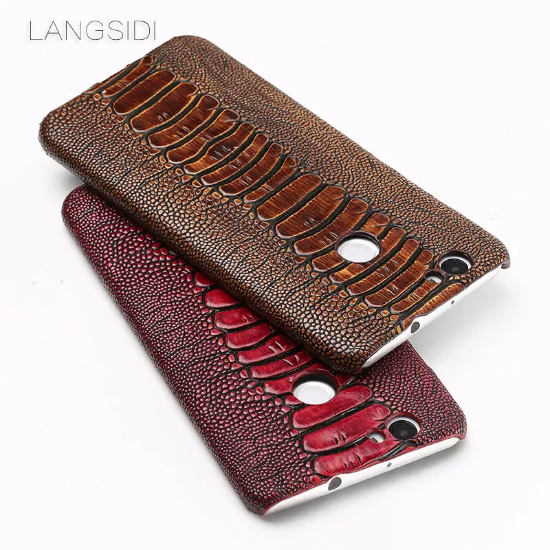 

wangcangli brand phone case ostrich foot grain half-wrapped phone case For Huawei Nove phone case handmade custom processing