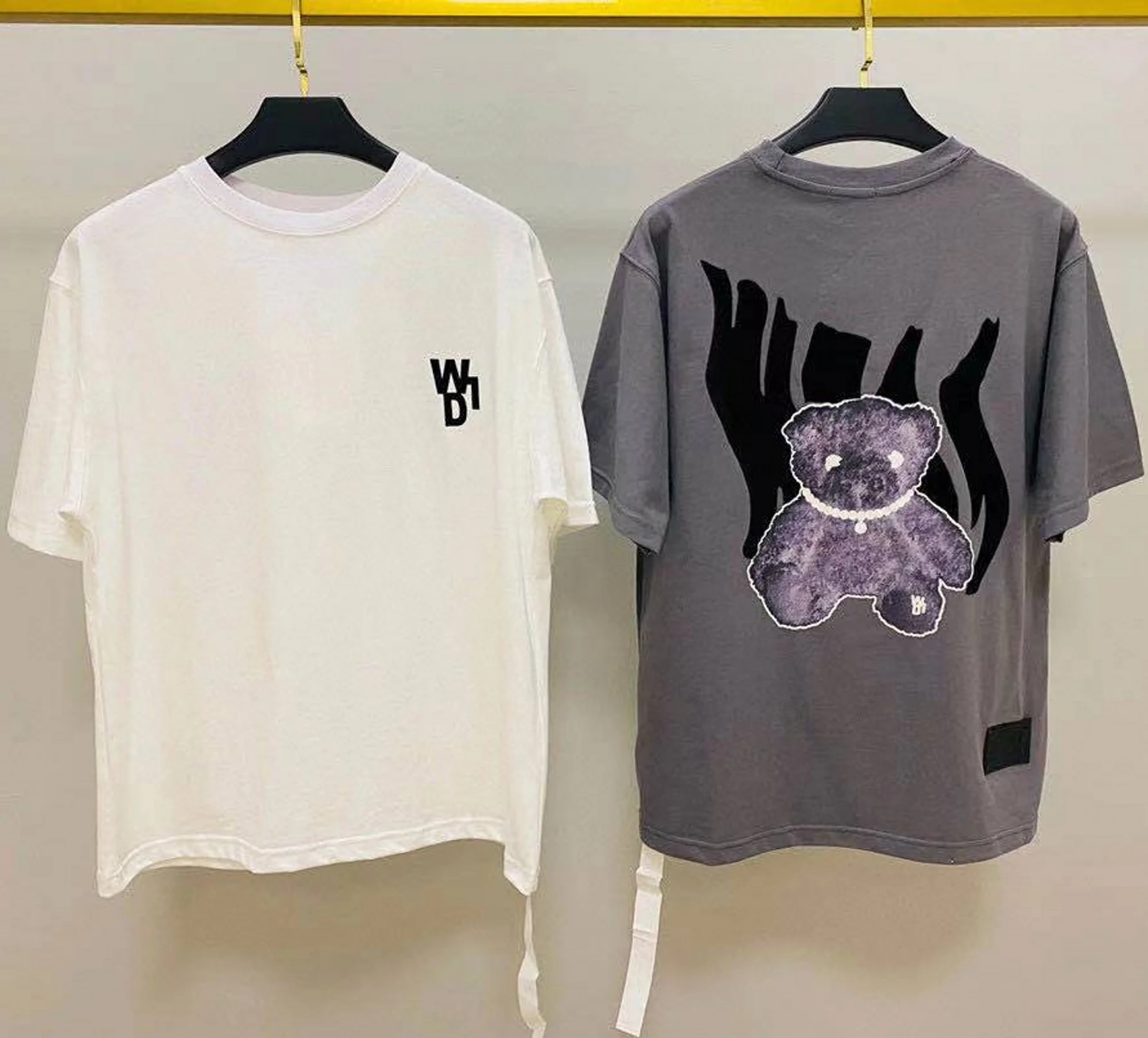 

Reflection Bear We11done T-shirt Men Women 1:1 High Quality Tops Tee Welldone Summer Style