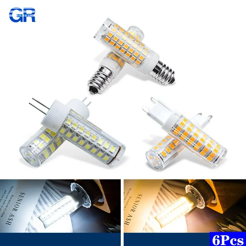 

6pcs/lot LED Lamp G4 3W 5W 7W 9W SMD2835 LED Bulb G9 AC 220V Lampada LED E14 Spotlight 360 Beam Candle Lights Replace Halogen