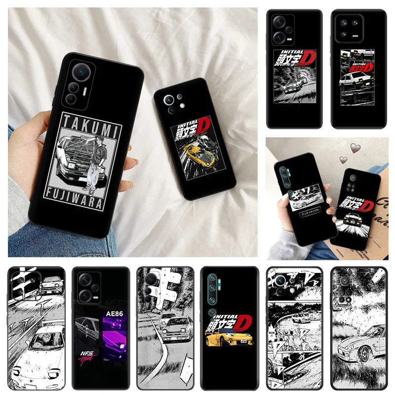 

Initial D Manga Soft Phone Cases For Redmi A1 10A 10C 11 Prime RedmiNote 12 Pro 11SE 11S 11E 11T 10 Lite 10S Black Matte Cover
