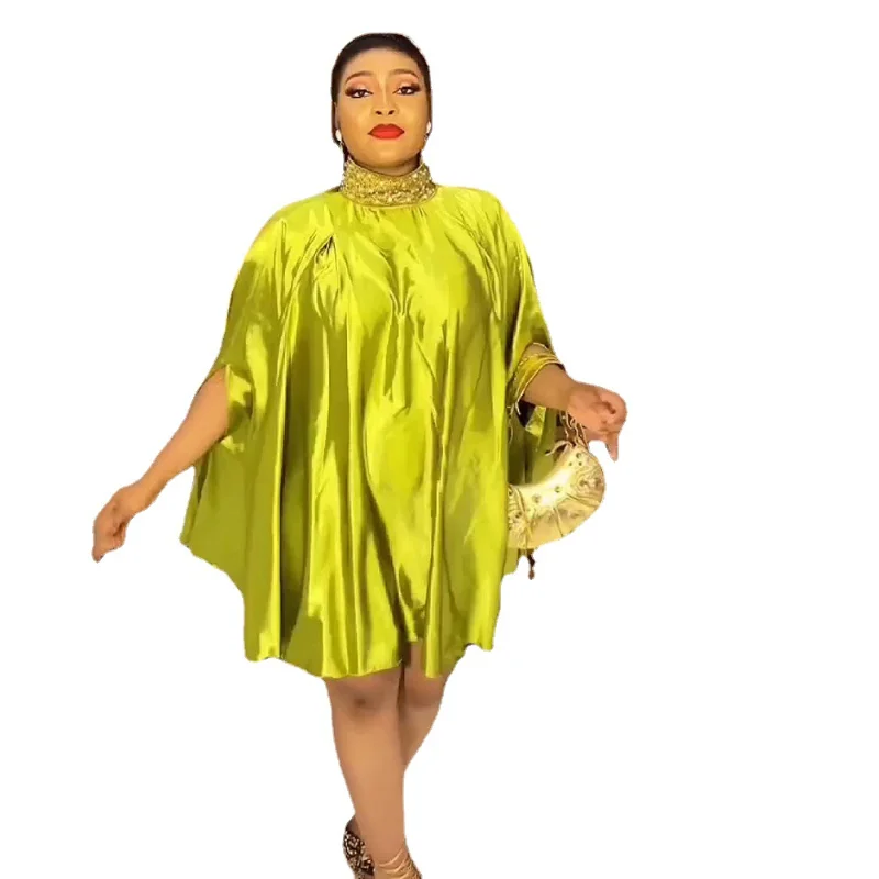 

African Dresses for Women 2023 Summer New Arrival Elegant African Women Solid Color Dress Dashiki African Clothes Women