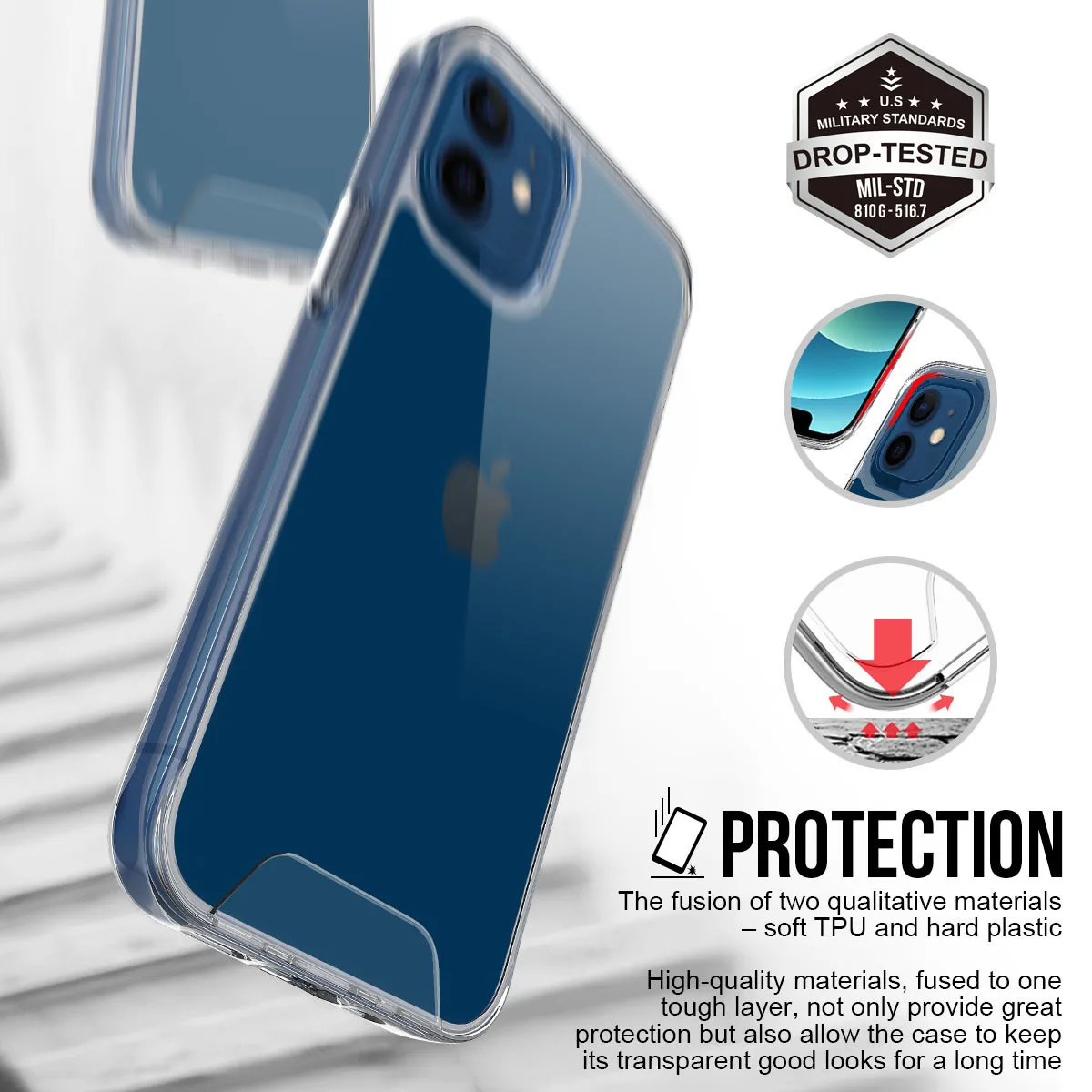 Простой HD прозрачный противоударный чехол для телефона iPhone 13 11 12 Pro max mini XS XR 7 8 PLUS с