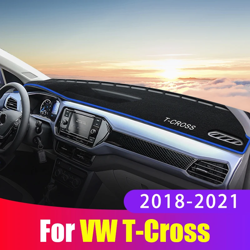 

Для Volkswagen VW T-CROSS 2018 2019 2020 2021 Чехлы для приборной панели автомобиля коврик для защиты от светильник приборная платформа ковры аксессуары