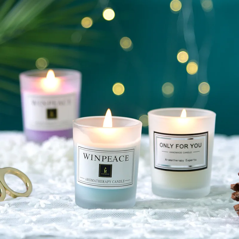 

Handmade Scented Candle DIY Candle Jar Glass Natural Plant Essential Oil Soy Wax Small Jar Aromatherapy Candles Home Decoration
