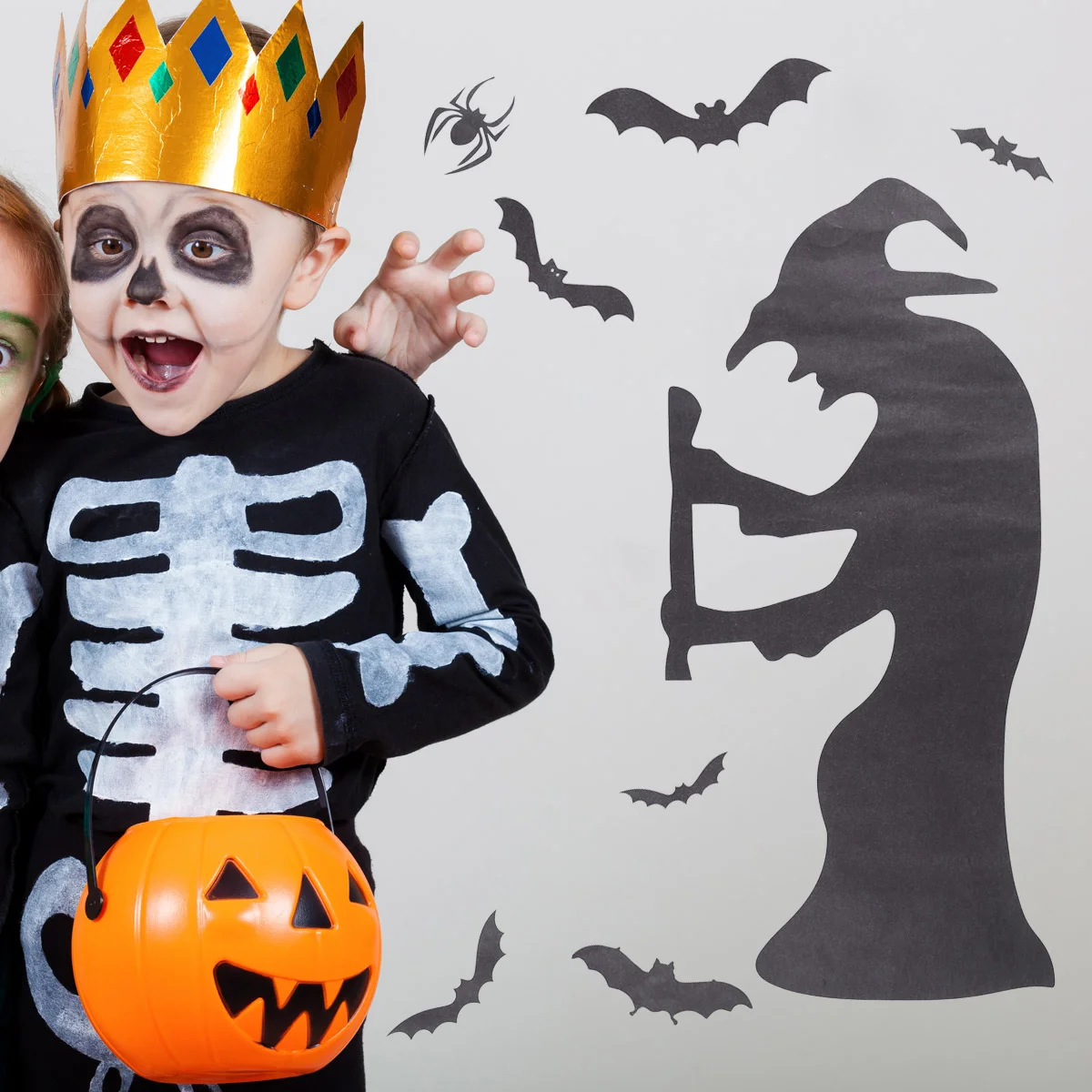 

4 Ceiling Decals Witch Wall Decal Witch Bat Sticker Spooky Wall Paster Ceiling Sticker