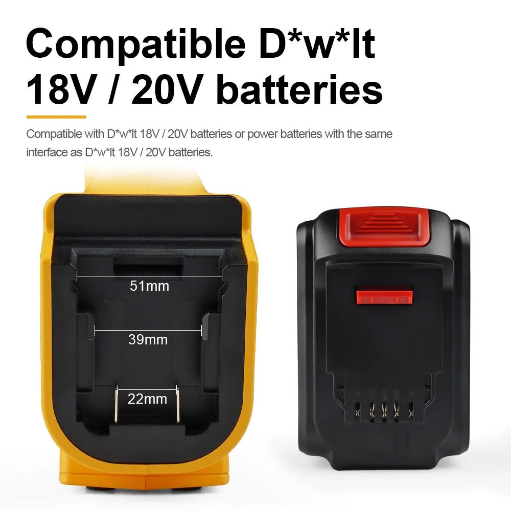 Фото Воздушный компрессор, портативный воздушный насос для Dewalt, аккумулятор 18 В/20 В/для автомобильных шин, мотоциклов, велосипедов, уличный беспроводной электрический насос №5
