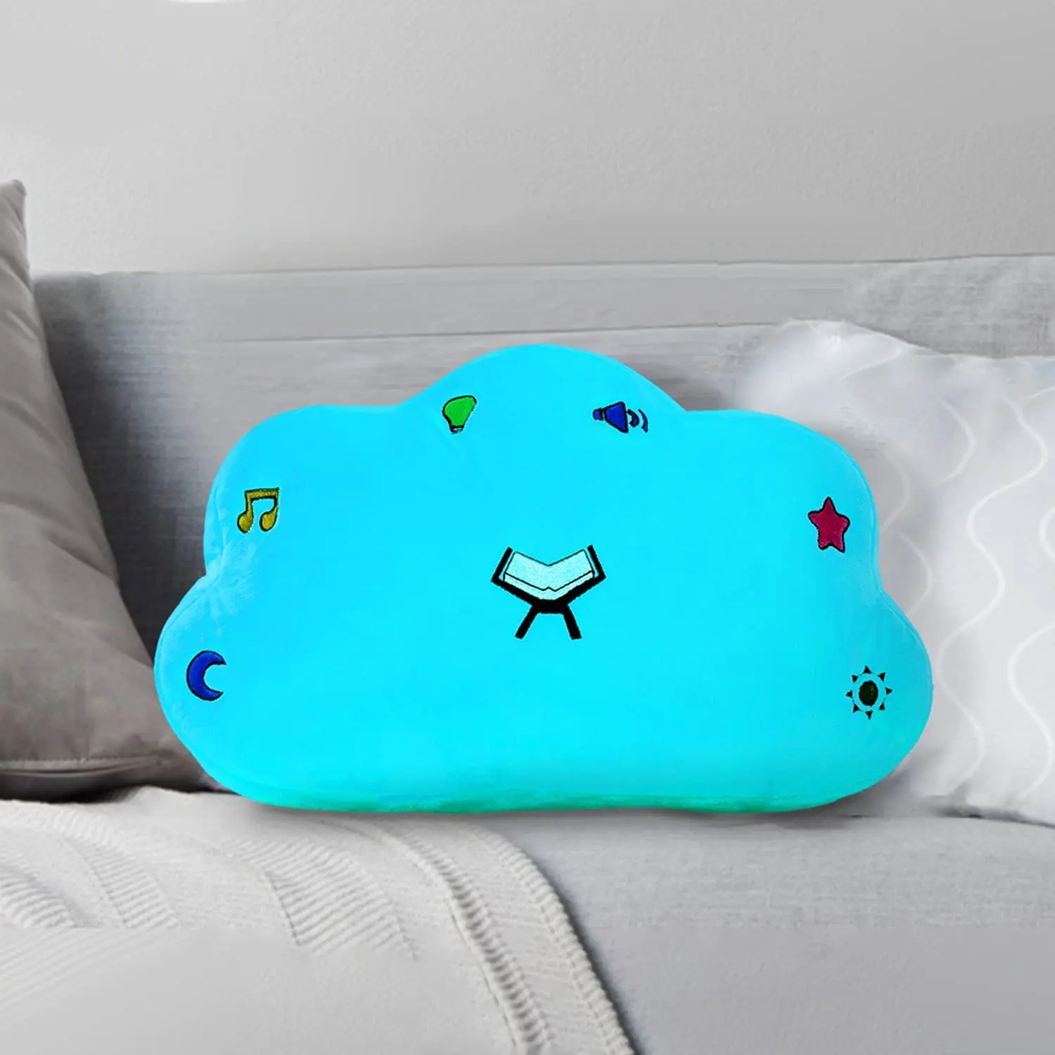 

Quran Pillow Speaker Children Educational Prayer Light & Sound Cloud Islam Quran Talking Islamic Doll Toy Eid Gift