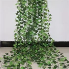 Искусственные листья, 200 см, гирлянда из листьев плюща, искусственная Виноградная лоза, листва, зеленый плющ, венок свадебное украшение