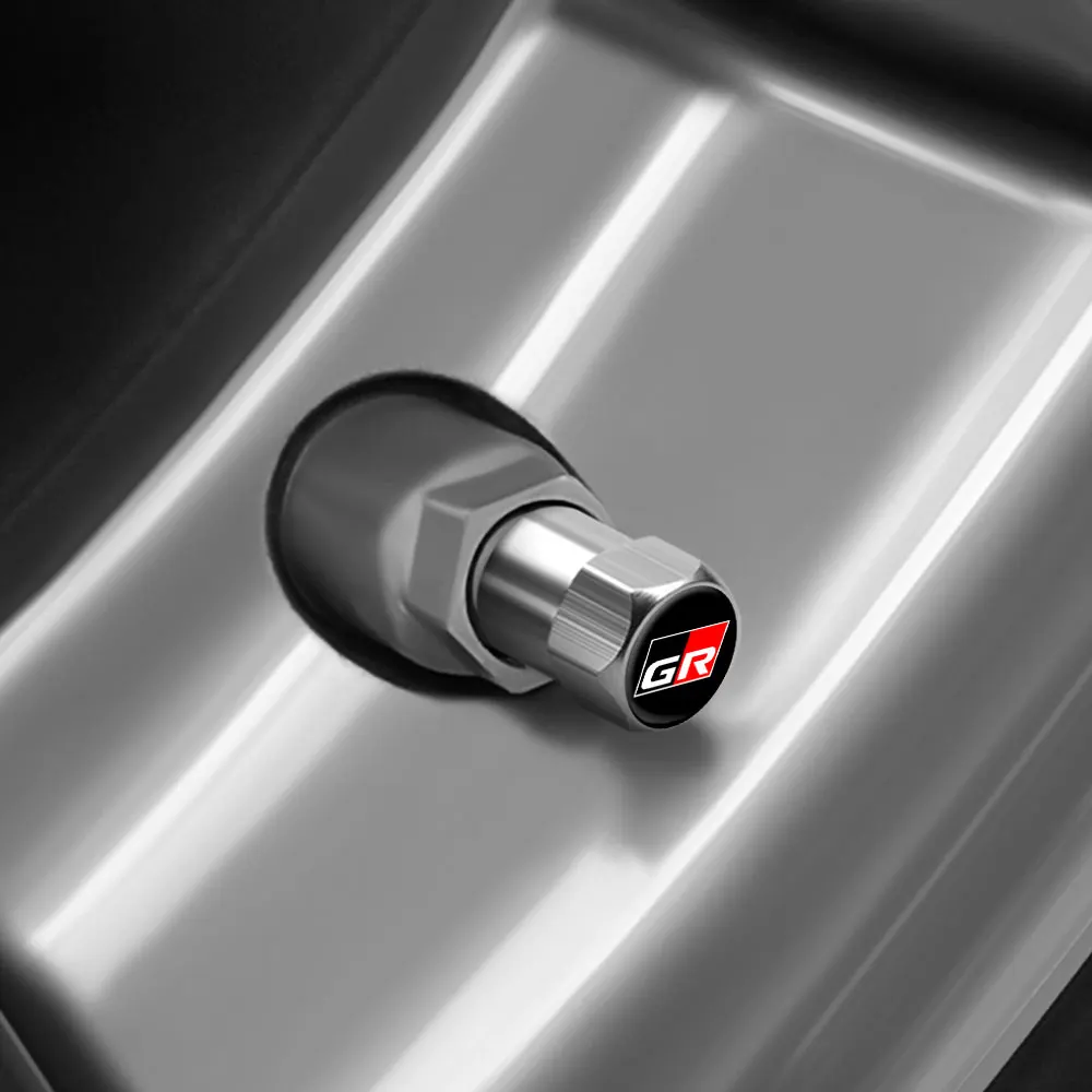 4PCS Car Stickers Universal Wheel Tire Stem Air Valve Caps Accessories Case For Toyota GR Gazoo Racing Sport Motor Styling - купить по