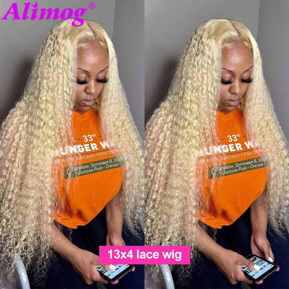 

Парик из 613 светлых человеческих волос на сетке спереди 13X4 с HD прозрачной сеткой, Бразильские глубокие волнистые волосы Remy 613, парик на сетке ...