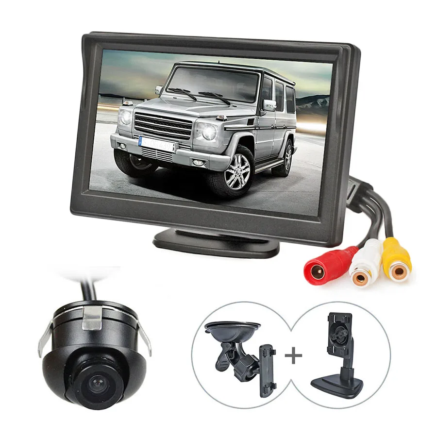 

DIYKIT 5inch TFT LCD Rear View Car Monitor HD Back Up Rear Front Side View Car Camera for Parking Assistance System