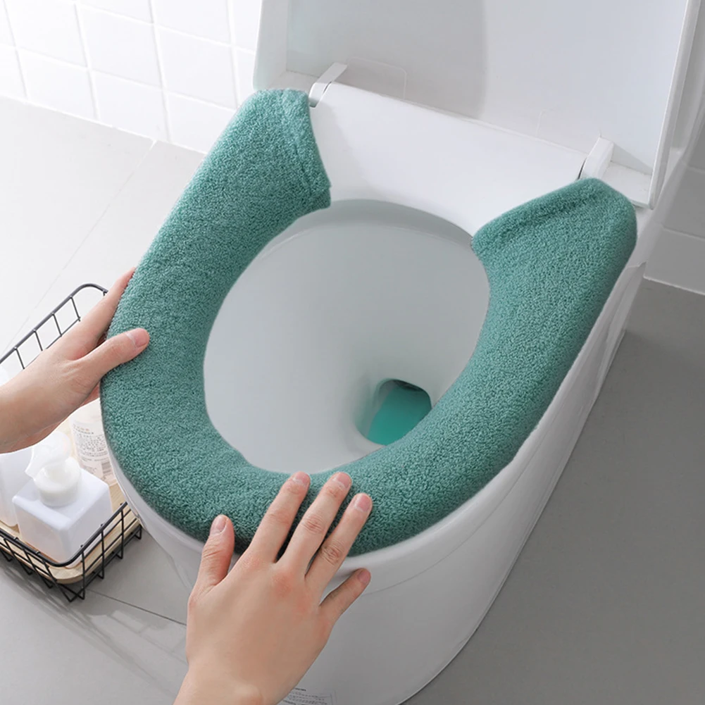 

Toilet Seat Cover Thickened Soft Mat Toilet Cover Toilet Seat Cushion Plush Pads Bathroom Accessories Universal Four Seasons