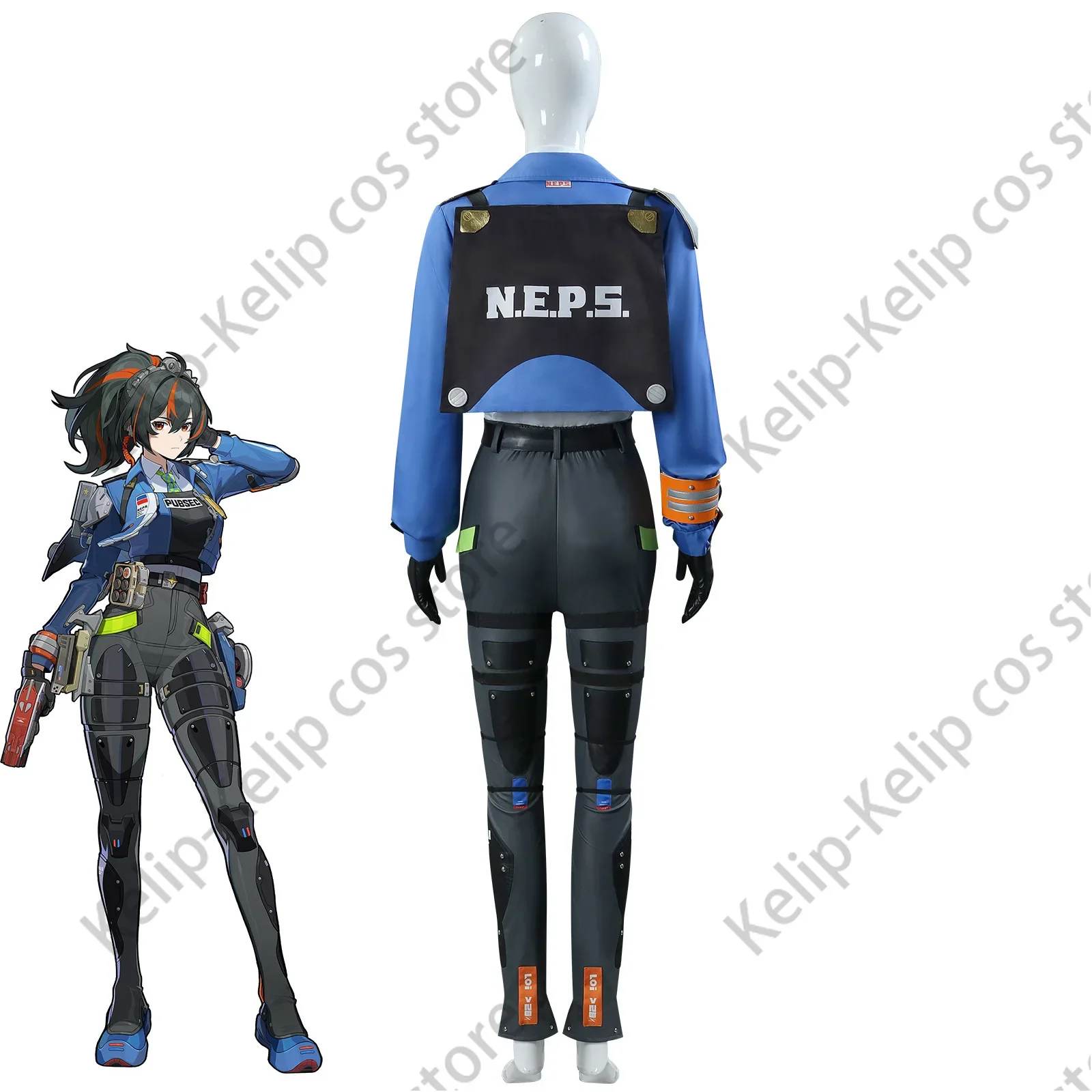 Игра Zenless Zone Zero Zhu Yuan Criminal Investigation Team Косплей Костюм Парик Синее Пальто Униформа