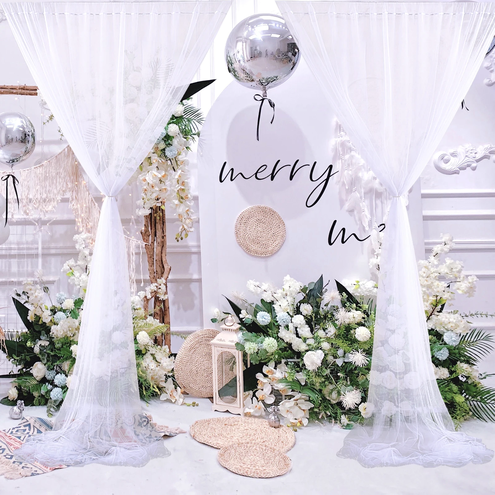 

2 шт. Свадебная Тюль шифоновая ткань драпировка занавеска Свадебная драпировка для свадебной церемонии прием драпировка задник искусственная занавеска