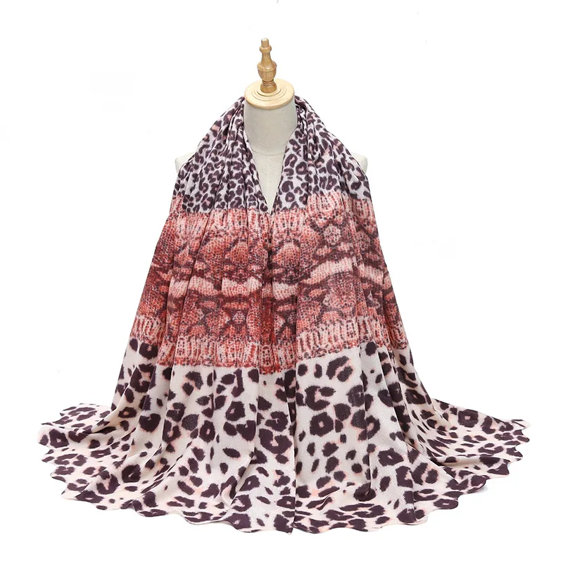 

Cross-Border Large Size Classic Leopard Pattern Imitation Cashmere Printing Two-End Cut Flower Multi-Color Baotou Shawl Scarf Wh