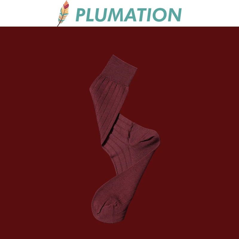 Men's Dressing High Socks Large Size Mercerized cotton Dual-needle Luxury Fashion Spring Summer Formal Wear 6 Colors