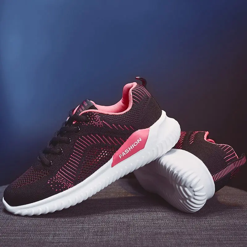 New Fashion Lightweight Running Shoes Woman Summer 2023 Breathable Weave Women's Platform Sneakers Big Size 41 Sport Shoes Women