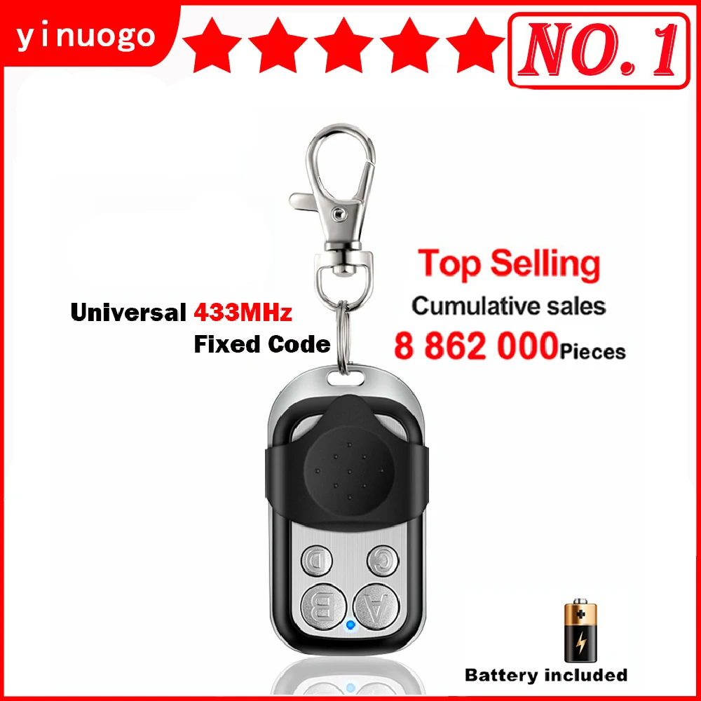 

Универсальный пульт дистанционного управления для гаражных дверей, 433 МГц, клон фиксированного кода, обучающий код, дубликатор для гаражных...
