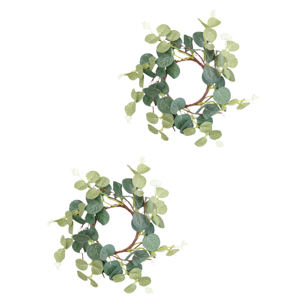

Wreath Eucalyptus Rings Wreaths Ring Easter Artificial Mini Inch Leaves Door Holder Greenery Green Spring Pillar Front