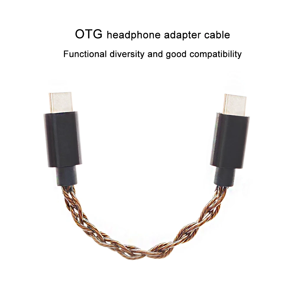 Фото ﻿   Кабель-переходник OTG Lightning to Type-C HiFi Портативный кабель декодирования усилителя Type-C to Type-C Бескислородная медь USB с возможностью затемнения №1