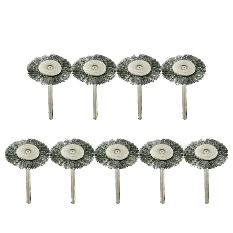 

Набор из 9 шт./компл., латунная проволочная колесная щетка, стальные проволочные щетки для вращающегося инструмента, Dremel, аксессуары для дрели