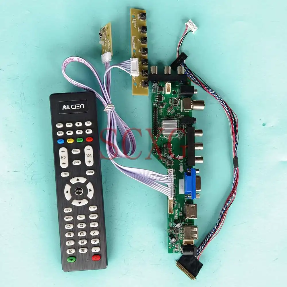 

Плата контроллера для ЖК-экрана, DIY комплект для Φ DVB, цифровой монитор сигнала, 40-контактный LVDS 1366 768 "VGA AV USB HDMI-Совместимость