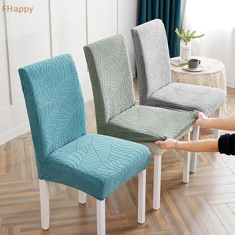 

Elastic Dining Chair Cover Thick Jacquard Spandex Chair Cover for Dining Room Anti-Slip Kitchen Chair Cover 1Pieces