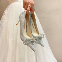 large size 42 43 women pumps pointed toe 2022 thin heel spring women party high heels woman wedding shoe bbride bridesmaid shoes