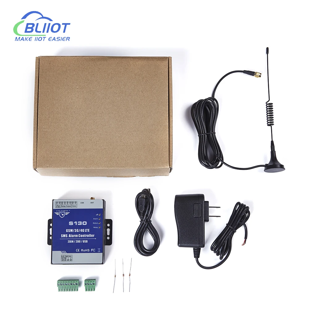 BLiiot 4G SMS I/O modbus alarm device Remote monitoring Control DI DO switch alarm Mobile phone SMS enquiry s475 enlarge