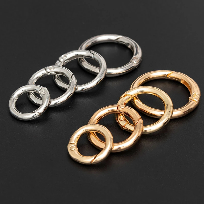 

Metal Purse Buckles 20/25/28/32mm Spring O Ring Round Carabiner Snap Hook Spring Keyring Clasp DIY Jewelry Bag Accessories