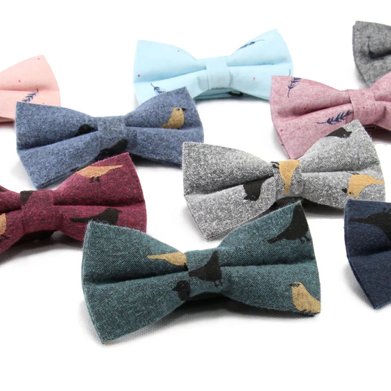 

Cotton and linen bow tie men's formal wear business casual print preppy versatile cartoon bow tie