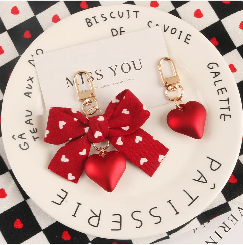 Милый Бант в форме сердца искусственное матовое красное украшение для женщин и