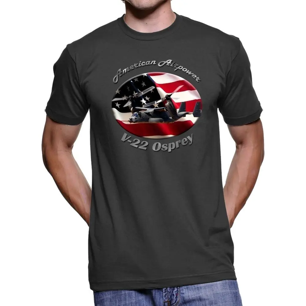 

Hot Sale 100% Cotton Airplane V-22 American Airpower Men'S Dark T-Shirt Tee Shirt Custom Aldult Teen Unisex Classic