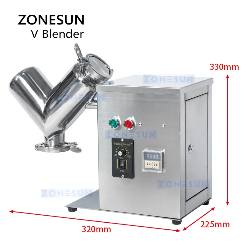 ZONESUN ZS-V2 Машина для смешивания порошков из нержавеющей стали, миксер для сухих порошков, блендер для таблеток, конфет, таблеток, машина для смешивания витаминов и дома (art.: 3920ccffe49ec) - 3920ccffe49ec