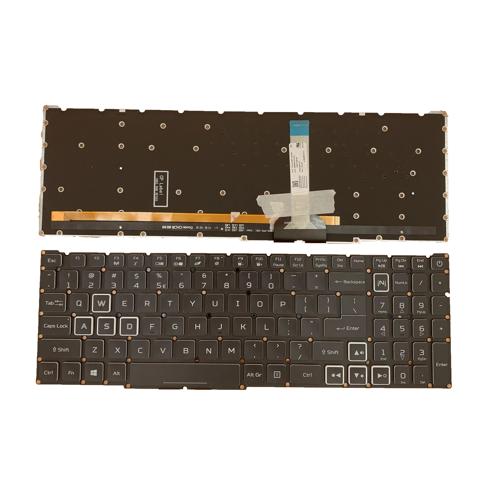 

US for Acer Nitro 5 AN515-57 AN515-45 Predator Helios 300 PH315-54 LG05P-N12B3L RGB colorful Backlit keyboard